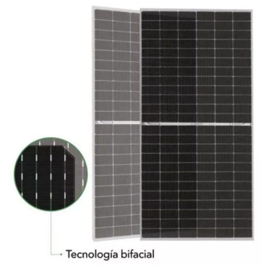 Panel Solar 535–555W Vidrio Doble Bifacial